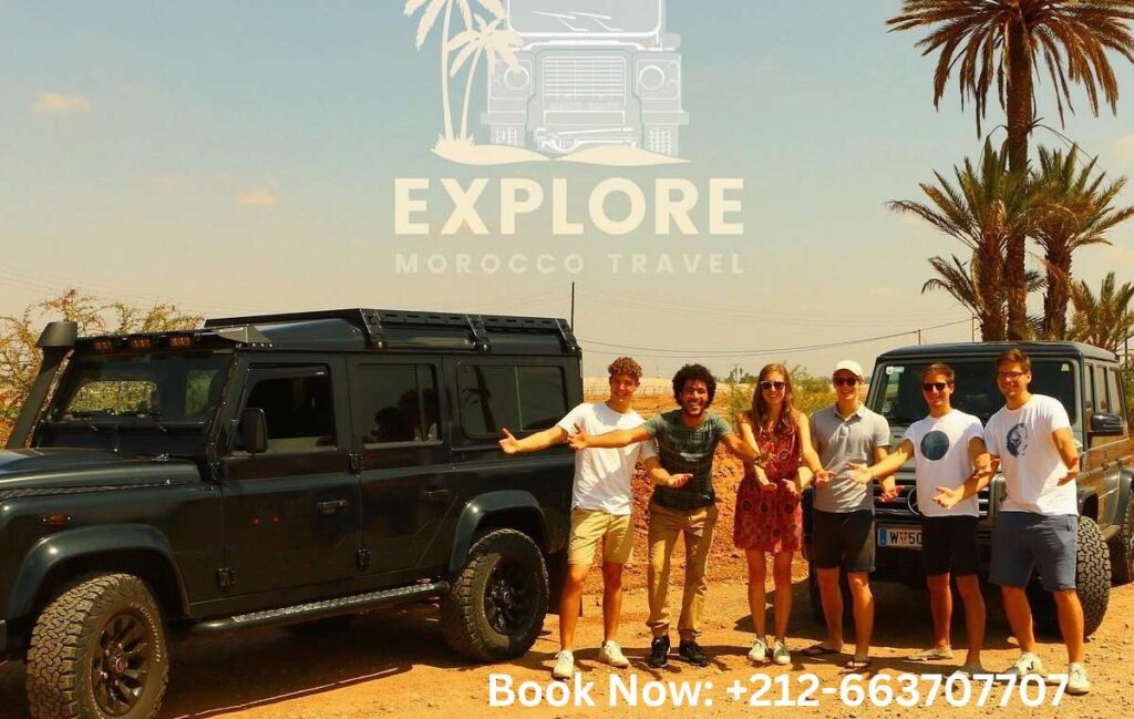 Carte d’un road trip au Maroc en voiture avec itinéraires vers Marrakech
